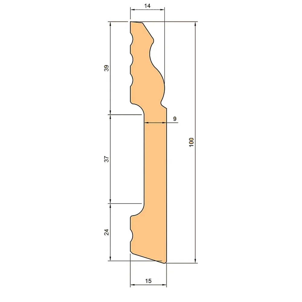 Eternal Parquet Plinthe Bois|Plinthe Bois<Palette 76ML de plinthes DUCALE en EqualWood HI-TEC POLYMERE 100x14x2000mm - BLANC