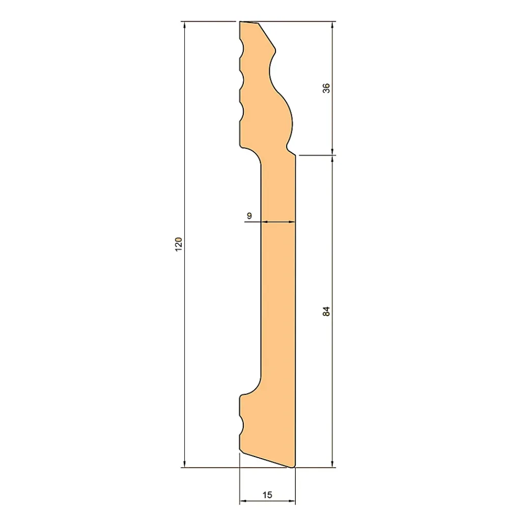 Eternal Parquet Plinthe Bois|Plinthe Bois<Palette 90ML de plinthes DUCALE en EqualWood HI-TEC POLYMERE 120x15x2000mm - BLANC