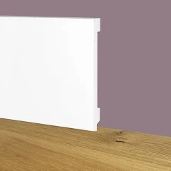 Eternal Parquet Plinthe Bois|Plinthe Bois<Palette 76ml Plinthe BLANCHE Presse-étoupe carré 100x15x2000mm en POLYMÈRES - Polystructuré