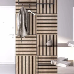 Protocole Home Panneau acoustique décoratif scandinave 60 x 60 cm - bois durable et plastique recyclé- Panneau Décoratif En Bois