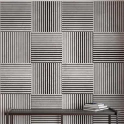 Protocole Home Panneau acoustique décoratif scandinave 60 x 60 cm - bois durable et plastique recyclé- Panneau Décoratif En Bois