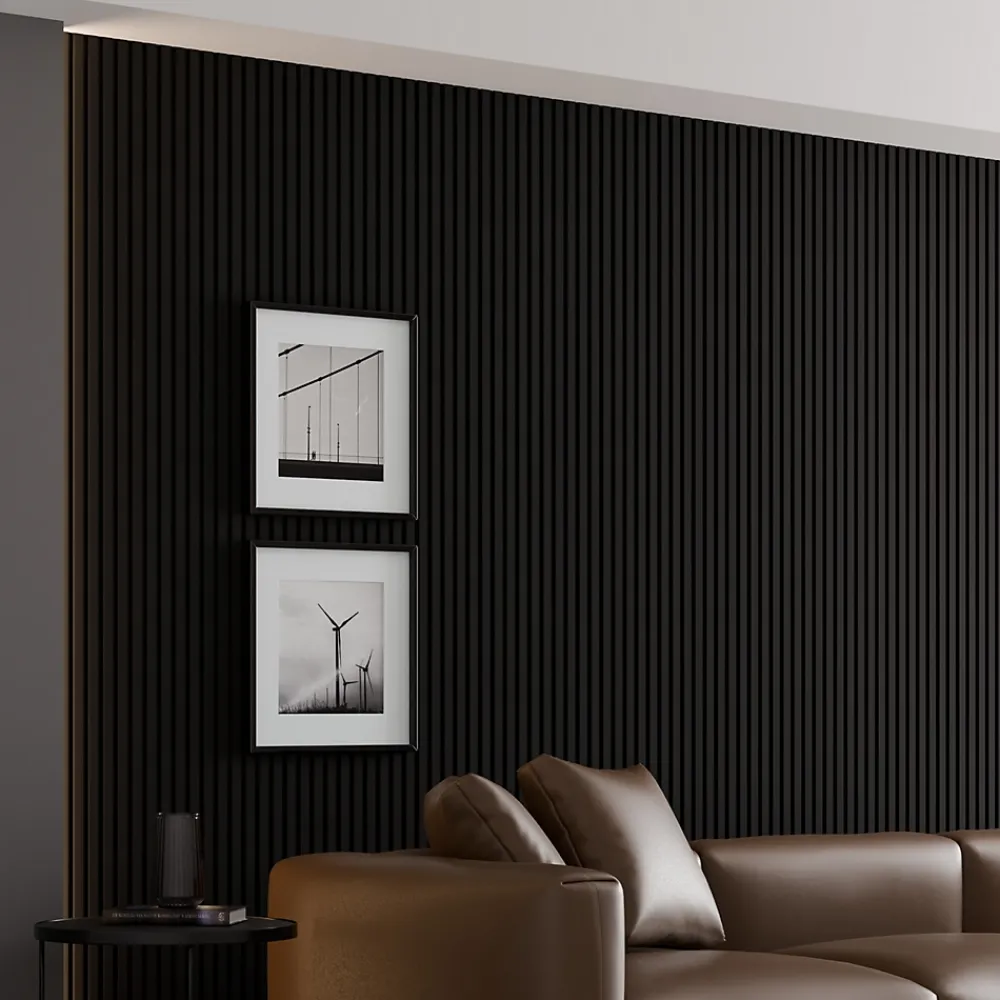 Ps Global Company Panneau Tasseau Bois<Panneau Acoustique 21mm - Noir Mat - Feutrine Noire - 240x60cm - Lot de 2