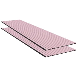 Ps Global Company Panneau Acoustique 21mm - Rose - Feutrine Noire - 240x60cm - Lot de 2- Panneau Tasseau Bois