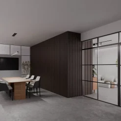 Ps Global Company Panneau Tasseau Bois<Panneau Acoustique 21mm - Noyer Foncé - Feutrine Noire - 240x60cm - Lot de 2