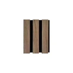 Silamp Panneau Décoratif En Bois<Panneau Acoustique Mural Tasseaux Noyer, Fond Noir - Échantillon 15x12 cm -
