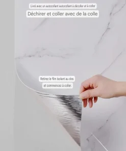 Wall Fashion Lambris Mural<Panneau Adhésif Effet Marbre Gris 250 x 120 x 0,3 cm Élégance et Facilité de Pose