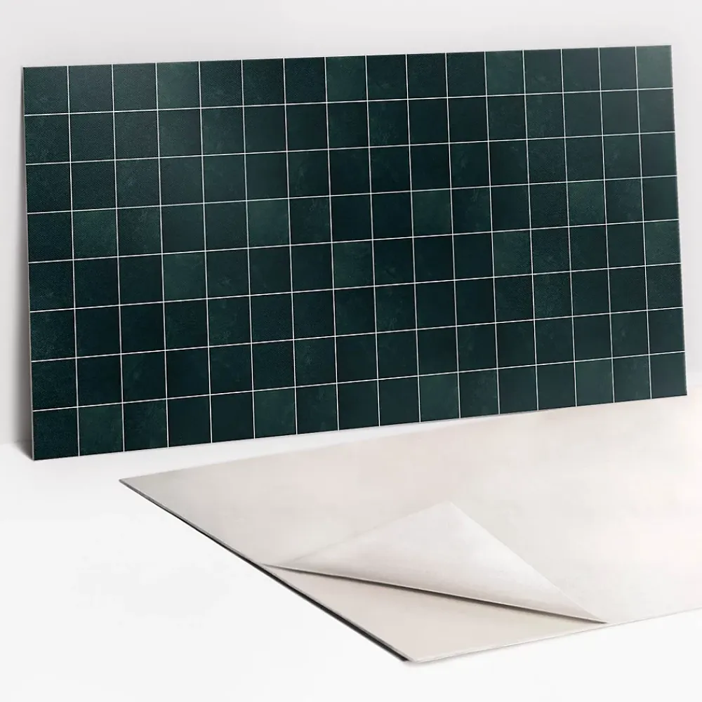 Tulup Panneau autocollant 100x50 cm Mosaïque vert bouteille 1 pcs- Panneau Mural Décoratif