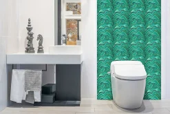 Tulup Panneau Mural Décoratif<Panneau autocollant 100x50 cm Texture de la malachite 1 pcs