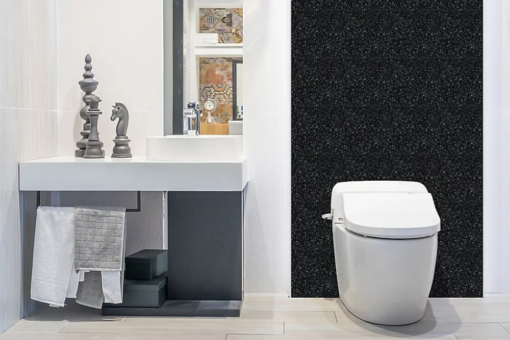 Tulup Panneau Mural Décoratif<Panneau autocollant 100x50 cm Sol noir classique 1 pcs
