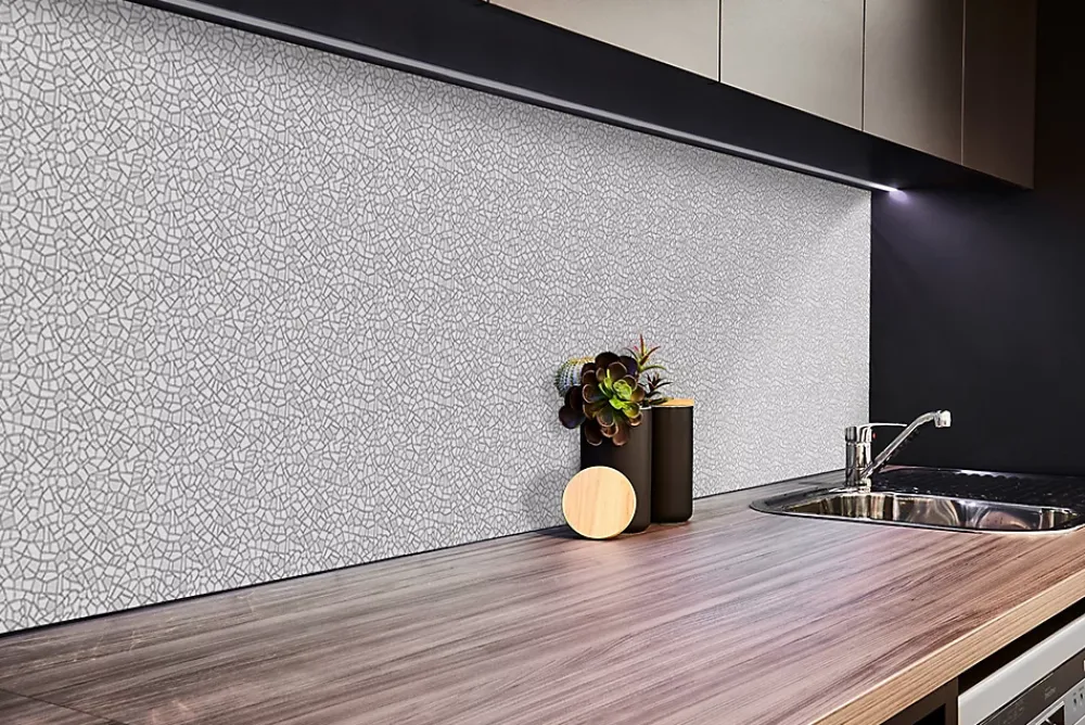 Tulup Panneau autocollant 100x50 cm Mosaïque grise 1 pcs- Panneau Mural Décoratif