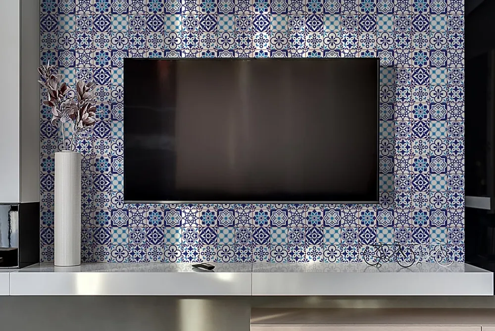 Tulup Panneau autocollant 100x50 cm Motif azulejo 1 pcs- Panneau Mural Décoratif