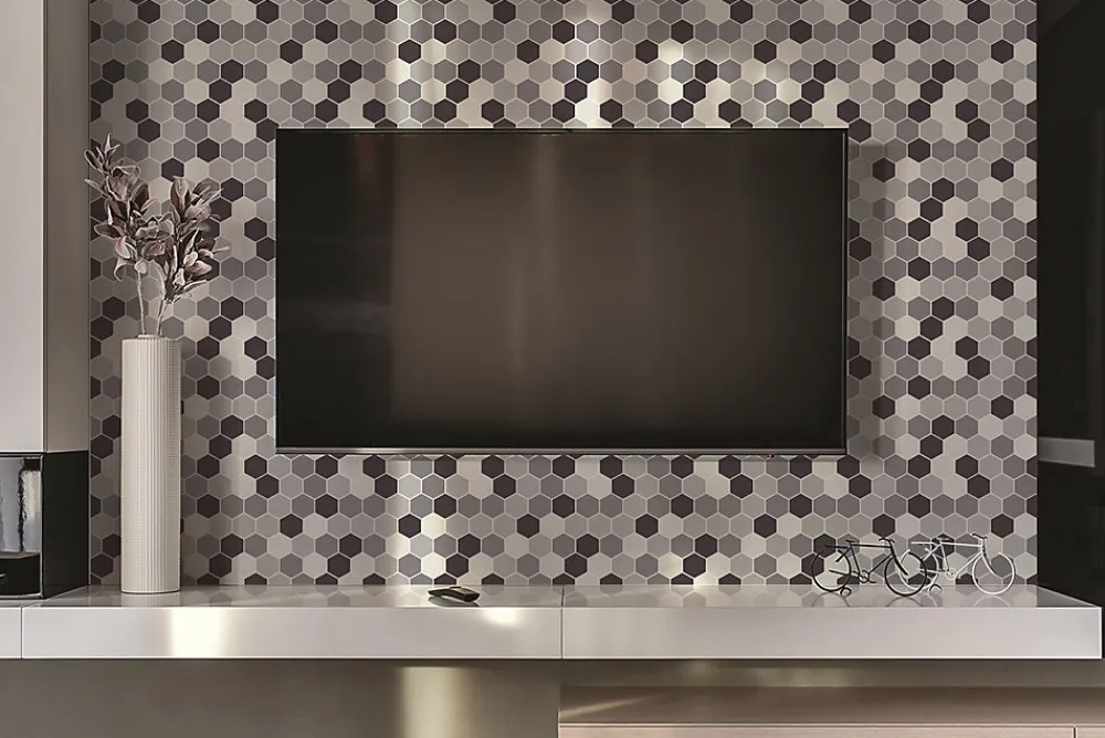 Tulup Panneau autocollant 100x50 cm Hexagone 1 pcs- Panneau Mural Décoratif