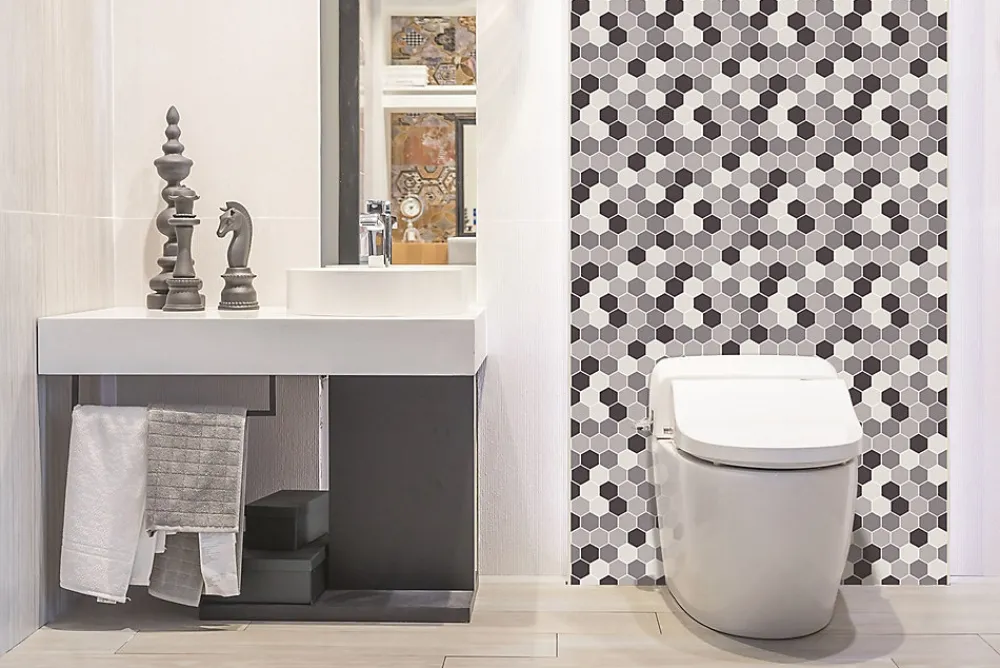 Tulup Panneau autocollant 100x50 cm Hexagone 1 pcs- Panneau Mural Décoratif