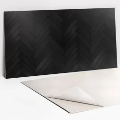 Tulup Panneau Mural Décoratif<Panneau autocollant 100x50 cm Parquet foncé 1 pcs