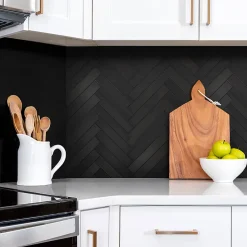 Tulup Panneau Mural Décoratif<Panneau autocollant 100x50 cm Parquet foncé 1 pcs