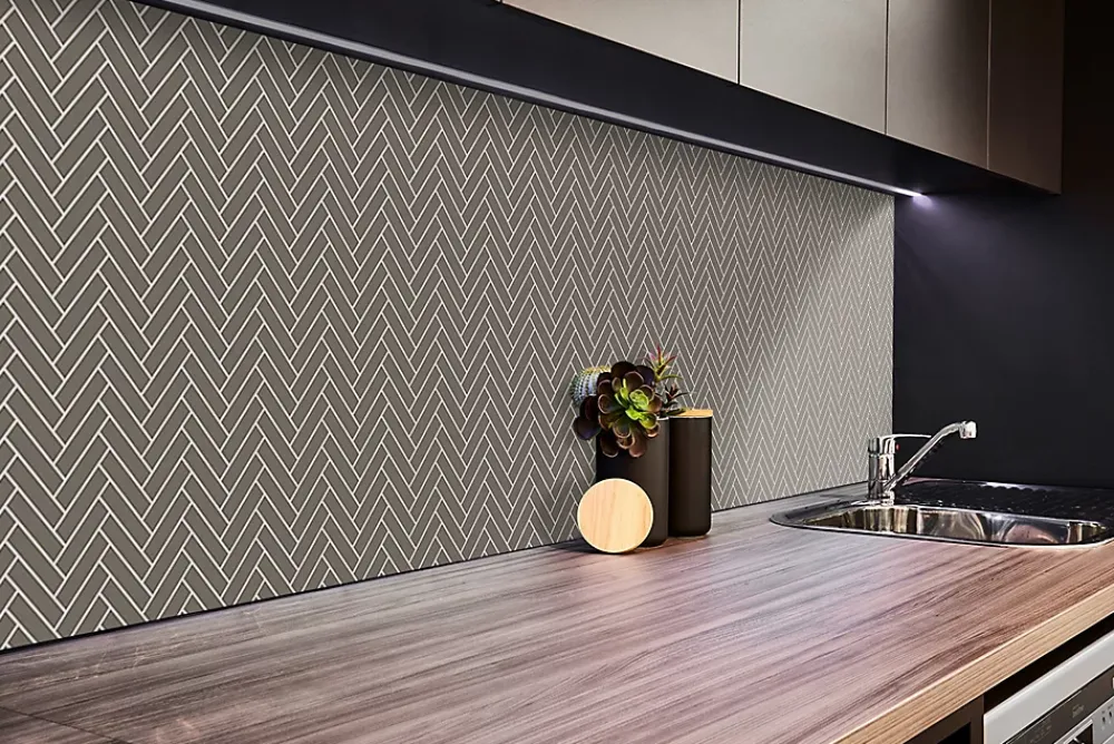 Tulup Panneau Mural Décoratif<Panneau autocollant 100x50 cm Chevrons 1 pcs