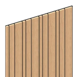 Foge Panneau Tasseau Bois<Panneau Boa en MDF fond noir, tasseaux décor chêne Saragosse L. 280 x l 60 cm, ép. 2,1 cm
