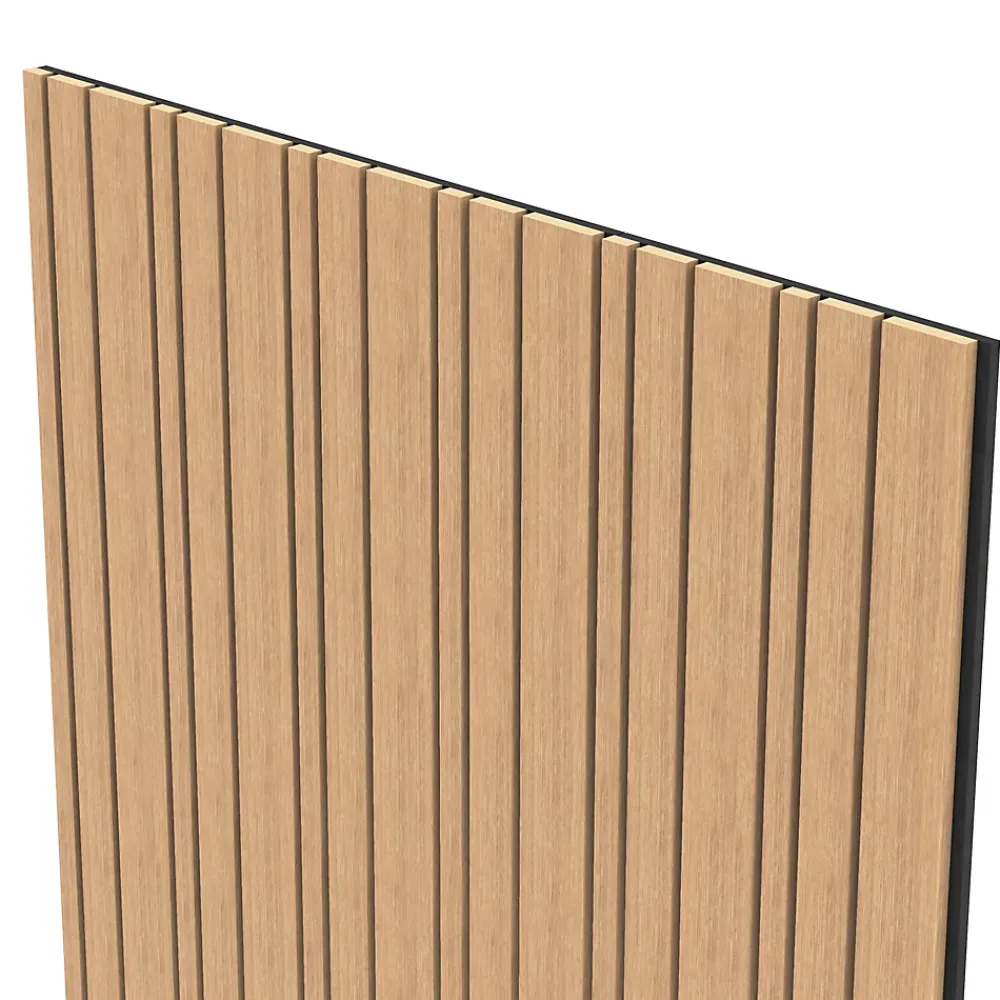 Foge Panneau Tasseau Bois<Panneau Boa en MDF fond noir, tasseaux décor chêne Saragosse L. 280 x l 90 cm, ép. 2,1 cm
