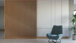 Panneau claustra ondulé 250x60 cm module 1- Tasseau Bois