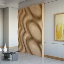 Tasseau Bois<Panneau claustra ondulé 250x60 cm module 3