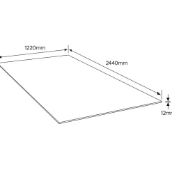 Panneau Bois, Osb, Mdf<Panneau contreplaqué de feuillus - 244 x 122 cm, ép.12 mm (vendu au panneau)