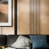 Radex Panneau décoratif à lamelles Python en mdf imitation chêne fond noir 275X90 cm- Panneau Décoratif En Bois|Panneau Bois, Osb, Mdf