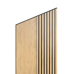 Radex Panneau décoratif à lamelles Python en mdf imitation chêne fond noir 275X60 cm- Panneau Décoratif En Bois|Panneau Bois, Osb, Mdf