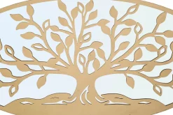 Mauro Ferretti Panneau Tasseau Bois<Panneau décoratif 3D en métal doré et miroir arbre cm 120x2x60