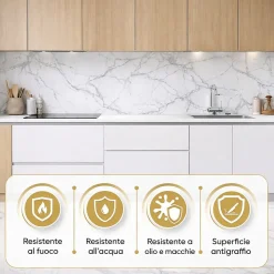Divina Home Panneau décoratif en grès cérame effet marbre, lot de 6 pièces, revêtement mural PVC 4,3 m², finition UV, 120x60 cm, marbre noir- Panneau Mural Décoratif
