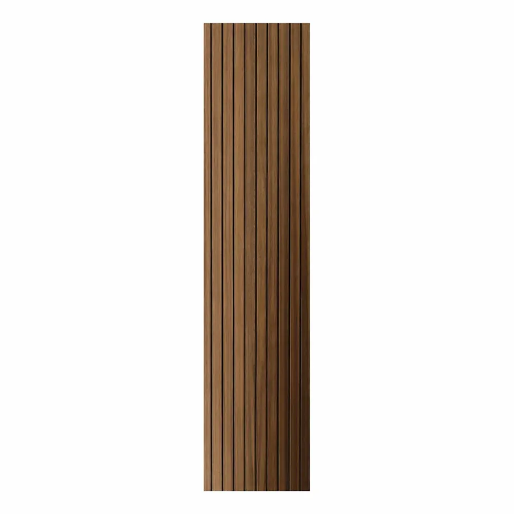 Divina Home Panneau décoratif en PVC imitation lattes de bois, lot de 10 pièces, 120x30 cm, revêtement mural noyer clair- Panneau Mural Décoratif