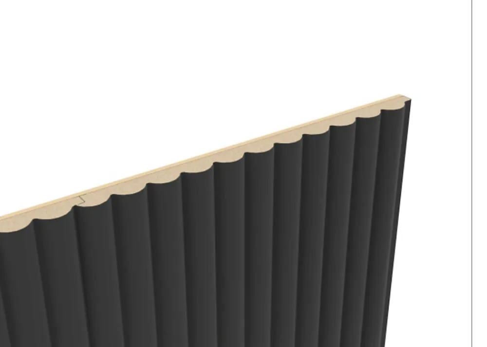 Foge Panneau Décoratif En Bois<Panneau décoratif fraisé Caiman noir L.280x l.60cm Ep. 1,5cm