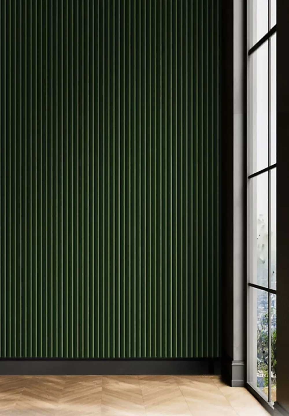 Foge Panneau Décoratif En Bois<Panneau décoratif fraisé Caiman vert foncé L.280x l.60cm Ep. 1,5cm
