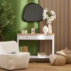 Atmosphera Créateur D'Intérieur Panneau Tasseau Bois<Panneau décoratif mural Colva beige fond noir 240x60cm - Atmosphera