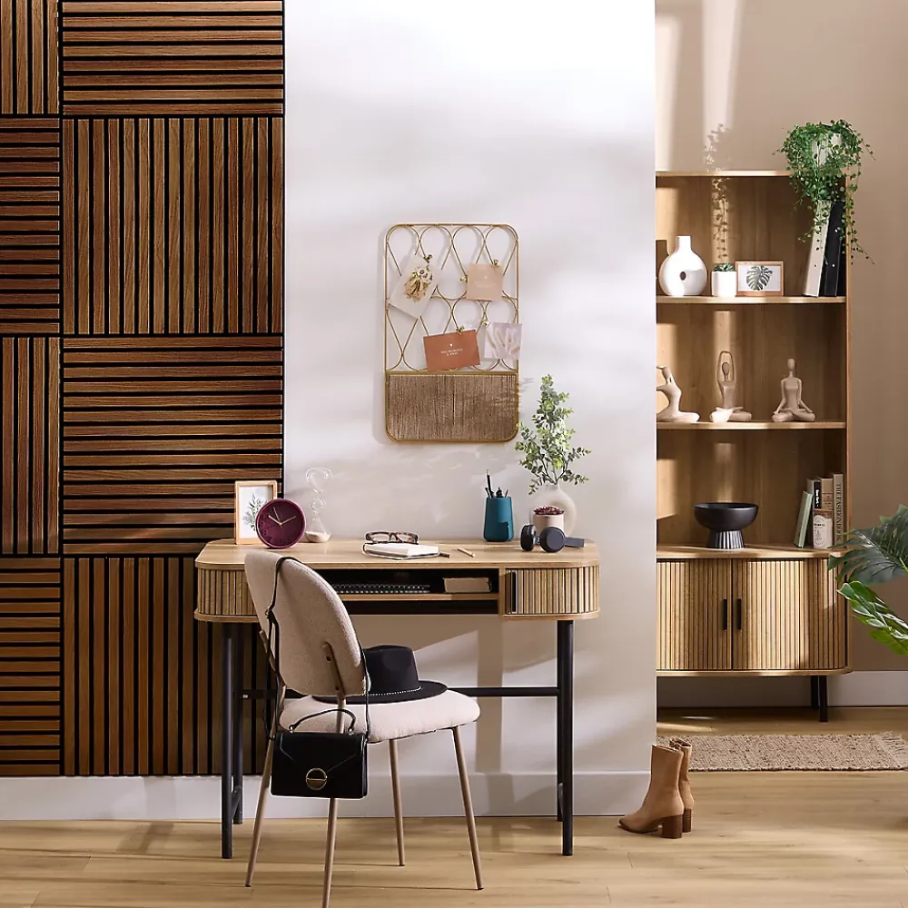 Atmosphera Créateur D'Intérieur Panneau décoratif mural Colva bois foncé 60x60cm - Atmosphera- Panneau Tasseau Bois