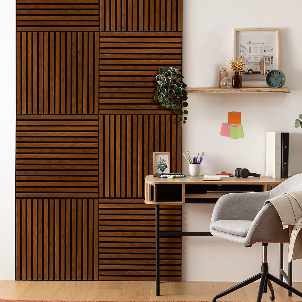Atmosphera Créateur D'Intérieur Panneau décoratif mural Colva bois foncé 60x60cm - Atmosphera- Panneau Tasseau Bois