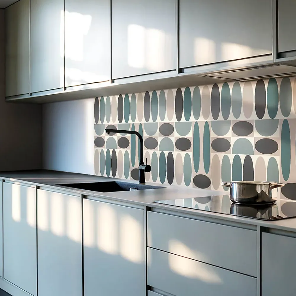 Wallfluent Panneau Décoratif Mural 50x50 cm Motif De Formes Ovales 4 pièces- Lambris Mural