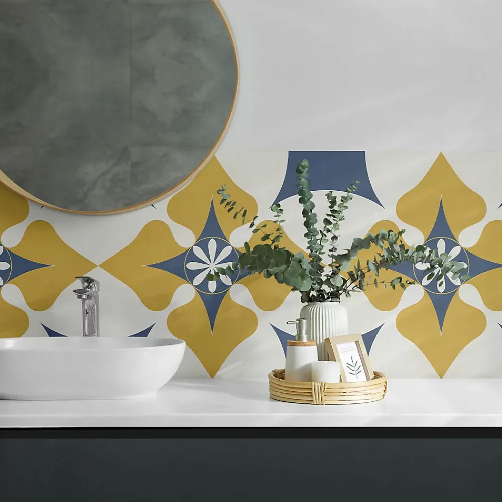Wallfluent Panneau Décoratif Mural 100x50 cm Motif Mandala Floral 1 pièce- Lambris Mural