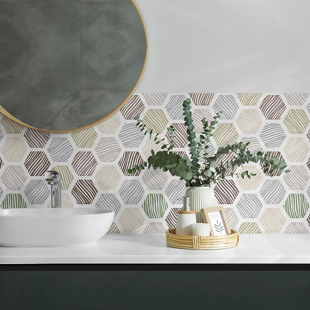 Wallfluent Panneau Décoratif 100x50 cm Géométrie Dans Les Carrés 1 pièce- Lambris Mural