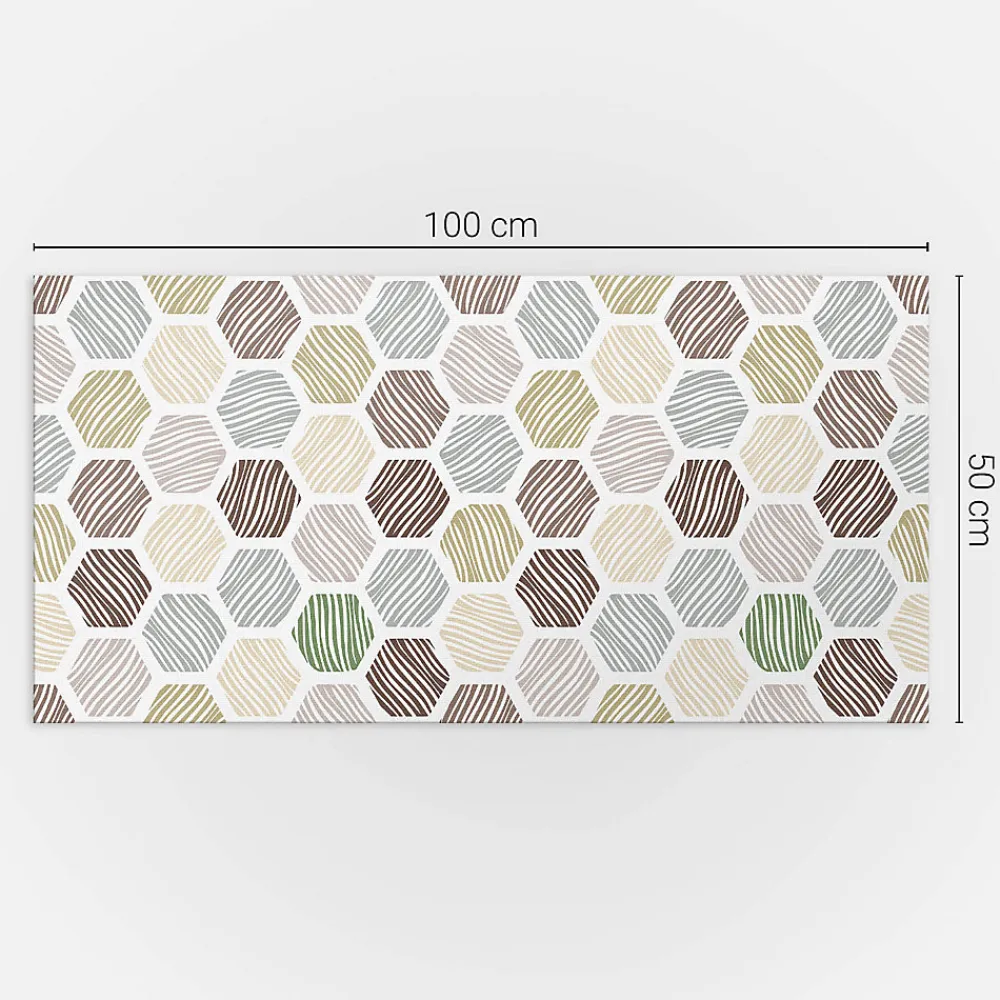 Wallfluent Panneau Décoratif 100x50 cm Géométrie Dans Les Carrés 1 pièce- Lambris Mural