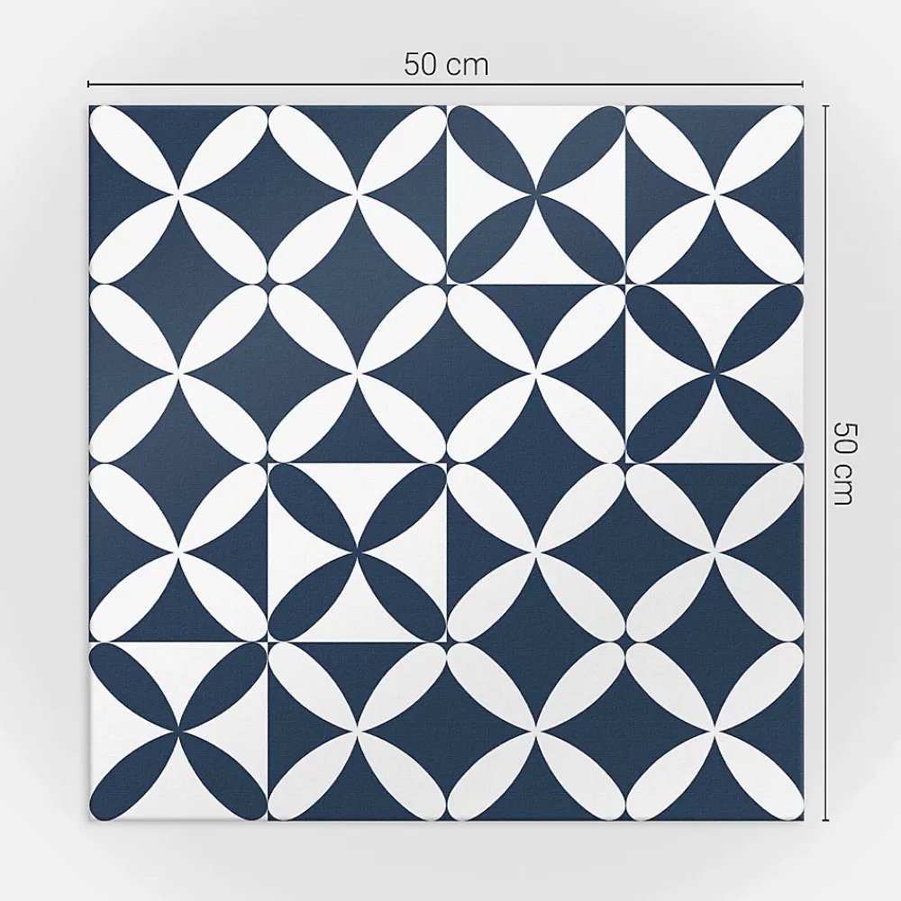 Wallfluent Panneau Décoratif 50x50 cm Motif Floral Géométrique 4 pièces- Lambris Mural