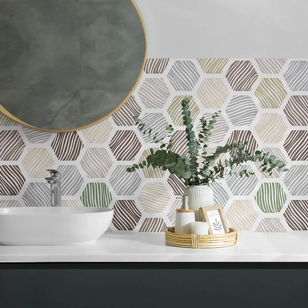 Wallfluent Panneau Décoratif 120x60 cm Géométrie Dans Les Carrés 1 pièce- Lambris Mural