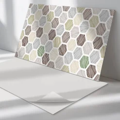 Wallfluent Panneau Décoratif 120x60 cm Géométrie Dans Les Carrés 1 pièce- Lambris Mural