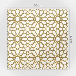 Wallfluent Panneau Décoratif 50x50 cm Motif Géométrique Avec Des Étoiles 4 pièces- Lambris Mural