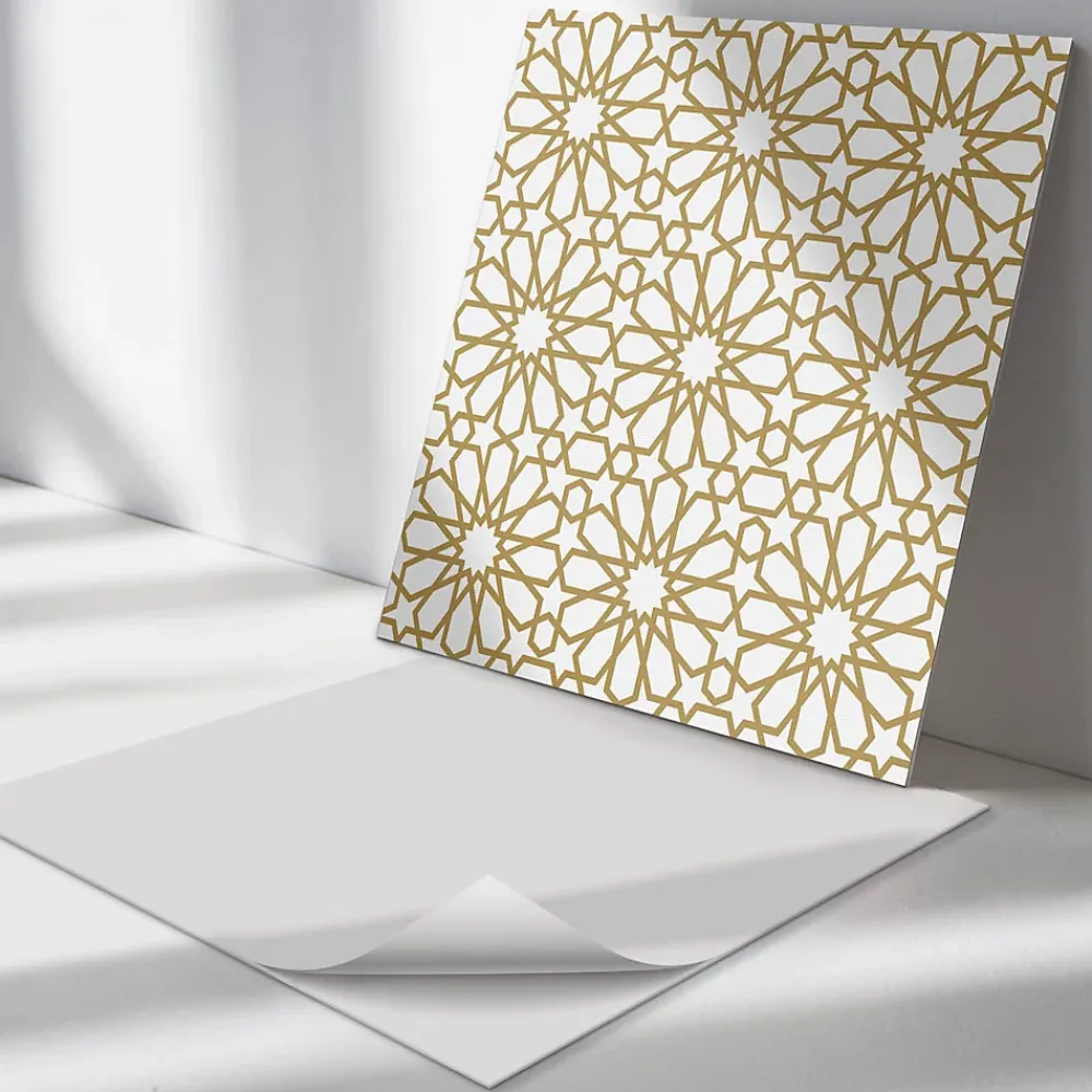 Wallfluent Panneau Décoratif 50x50 cm Motif Géométrique Avec Des Étoiles 4 pièces- Lambris Mural