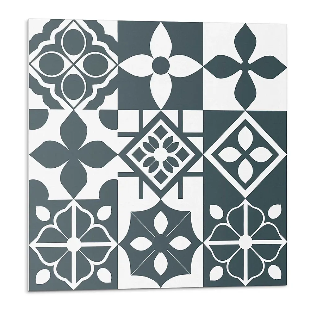 Wallfluent Panneau Décoratif 50x50 cm Motifs Géométriques En Carreaux 4 pièces- Lambris Mural