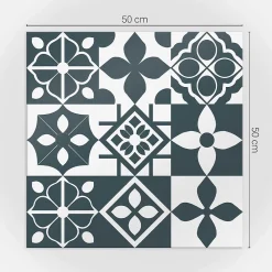 Wallfluent Panneau Décoratif 50x50 cm Motifs Géométriques En Carreaux 4 pièces- Lambris Mural