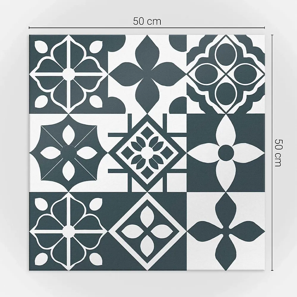 Wallfluent Panneau Décoratif 50x50 cm Motifs Géométriques En Carreaux 4 pièces- Lambris Mural