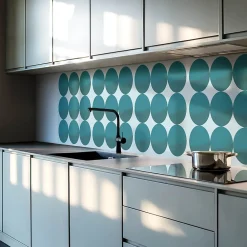 Wallfluent Panneau Décoratif 120x60 cm Géométrie Des Cercles Et Des Carrés 1 pièce- Lambris Mural