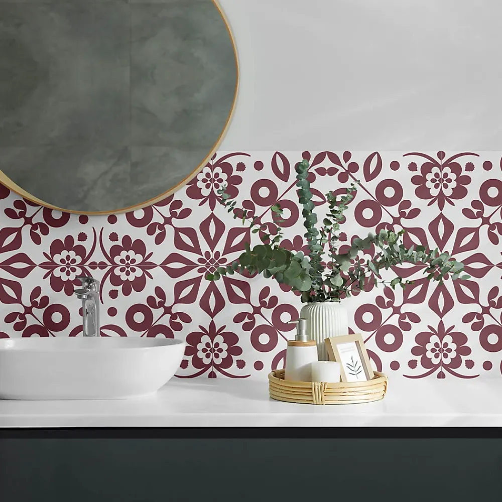 Wallfluent Panneau Décoratif 100x50 cm Motif Végétal Avec Ornements 1 pièce- Lambris Mural