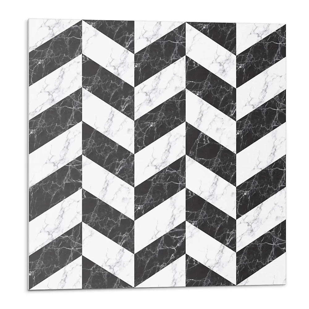 Wallfluent Lambris Mural<Panneau Décoratif 50x50 cm Motif À Chevrons En Marbre 4 pièces